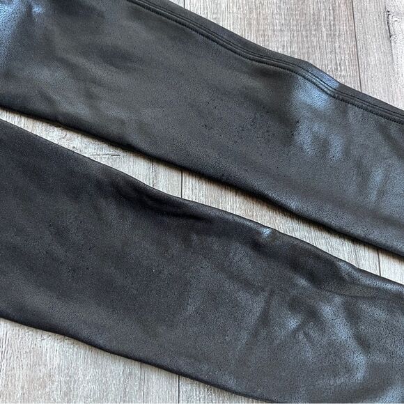 SPANX Black Faux Leather Leggings Size Small - Picture 6 of 8